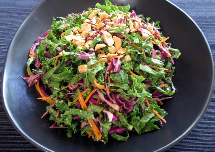 Simple Way to Make Speedy Kale Salad with Peanut Butter Dressing