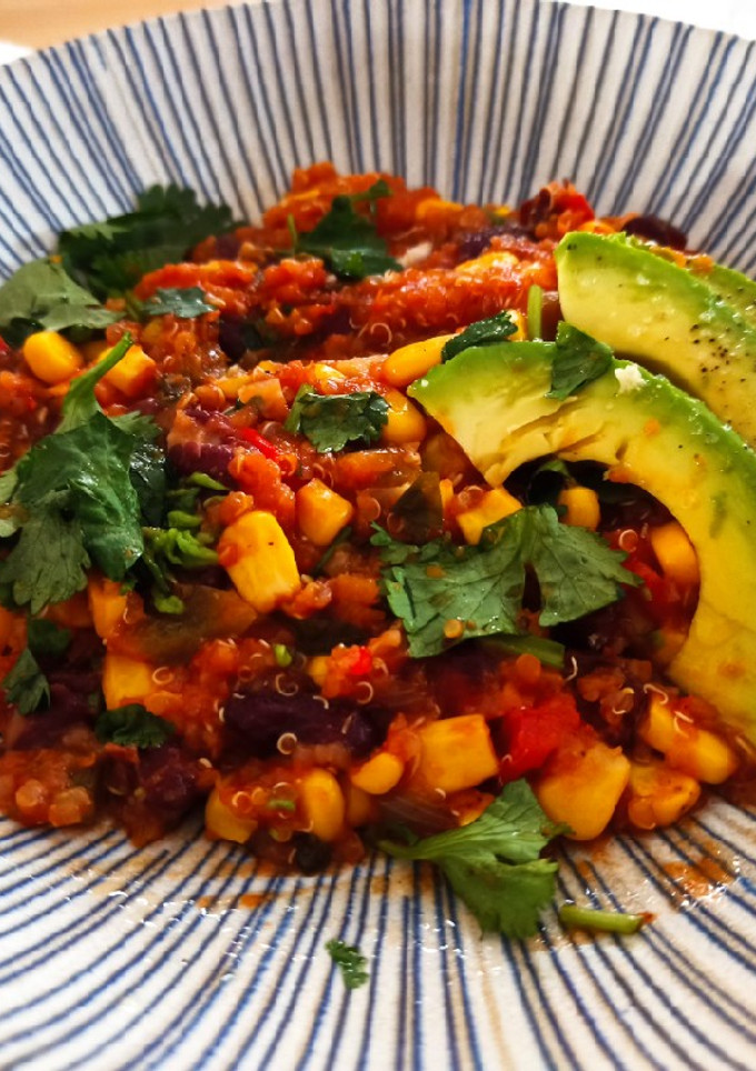 Una foto de Chili vegano (con quinoa)