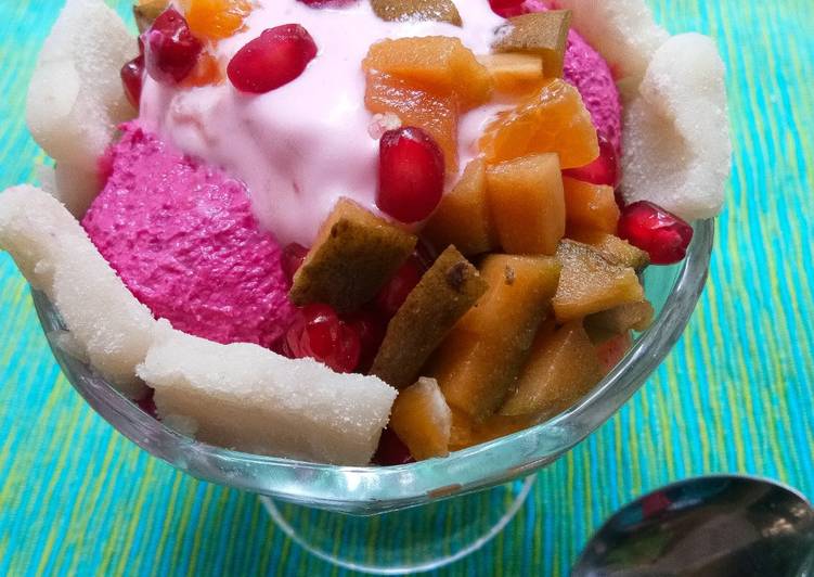 Step-by-Step Guide to Make Super Quick Homemade Patbingsu with frozen beetroot yogurt
