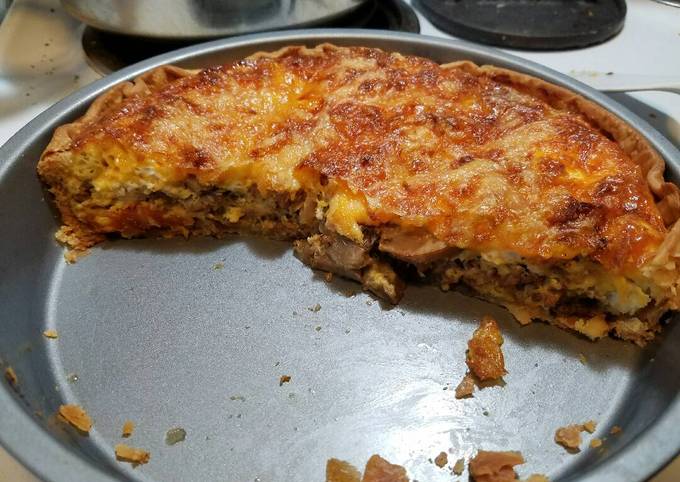 Sausage and mushroom quiche