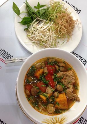 Hình của món Riêu cua chay nấu nước dừa tươi ngon tuyệt.