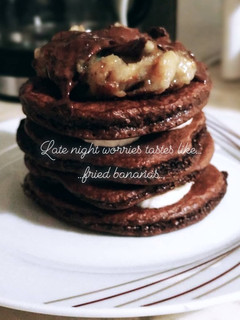 Φωτογραφία της συνταγής Pancakes βρώμης σοκολάτα μπανάνα
