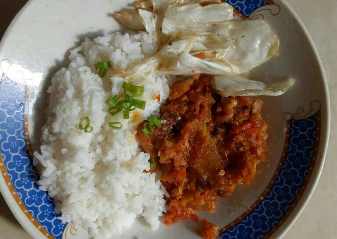 Nasi ayam geprek