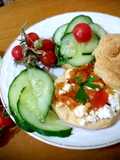 Les scones salés au fromage feta et poivrons grillé,tomate