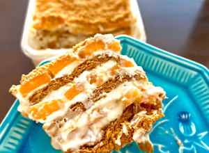 Hình của món Mango Float 🥭- Bánh kem xoài Philippines.