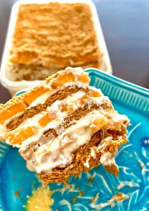 Hình của món Mango Float 🥭- Bánh kem xoài Philippines.
