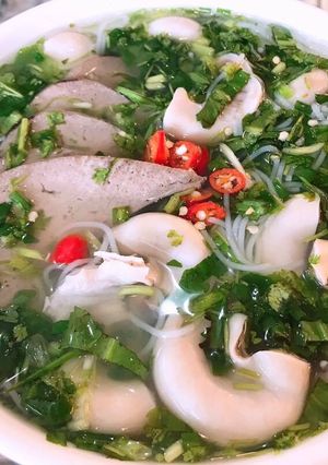 Hình của món Bún tràng heo.