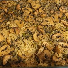 A picture of Baked Mushrooms Rice.