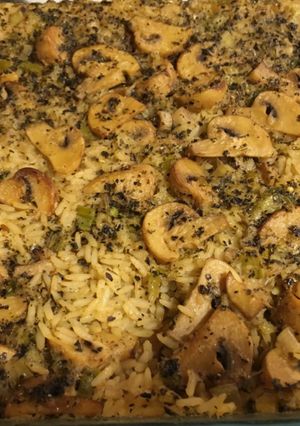 A picture of Baked Mushrooms Rice.