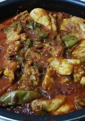 Una foto de Fritada de ñoras verdes con pollo y conejo