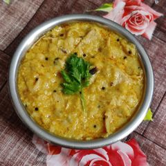 A picture of Roti ki sabji (leftover rotis in spiced buttermilk).