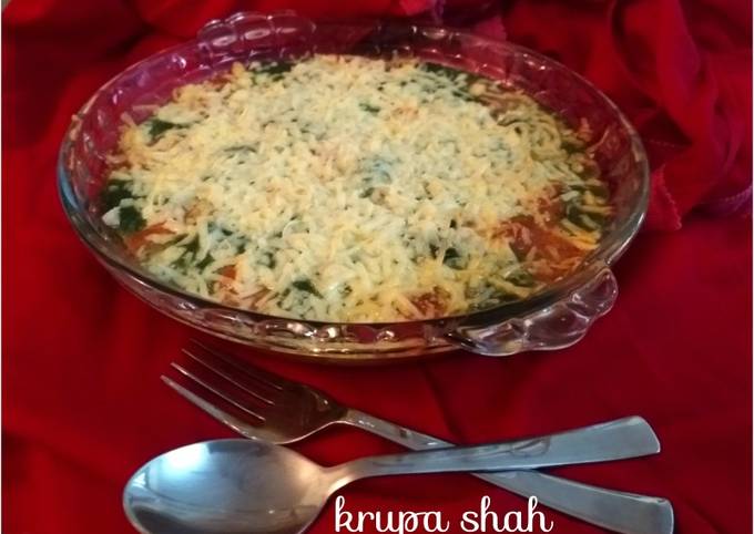 Tri coloured vegetable au gratin