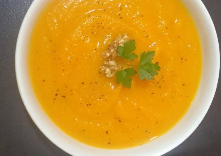 Sopa crema de zapallo anco o calabaza sana, fácil, rápida y económica