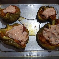 A picture of Stuffed Capsicum(Paneer And Potato).