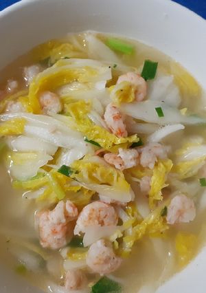 Hình của món Cải thảo xào tôm.