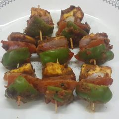 Pan grilled paneer tikka A picture of Pan grilled paneer tikka.