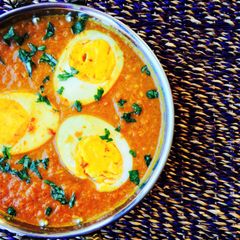 A picture of Kolhapuri Egg Curry.