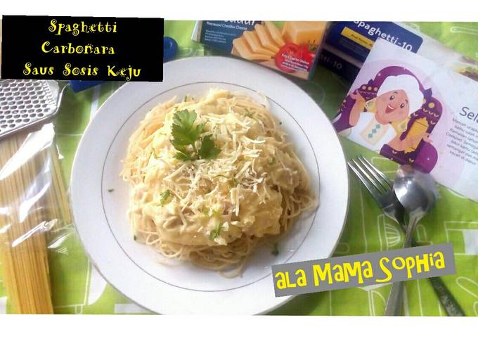 Resep Spaghetti Carbonara Saus Sosis Keju Oleh Mama Sophia Cookpad