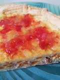 Quiche de calabaza, nabos y bacon con confitura de piquillos