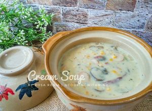 Foto resep Corn & Mushroom Cream Soup ala Rosa