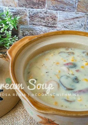 Foto resep Corn & Mushroom Cream Soup ala Rosa