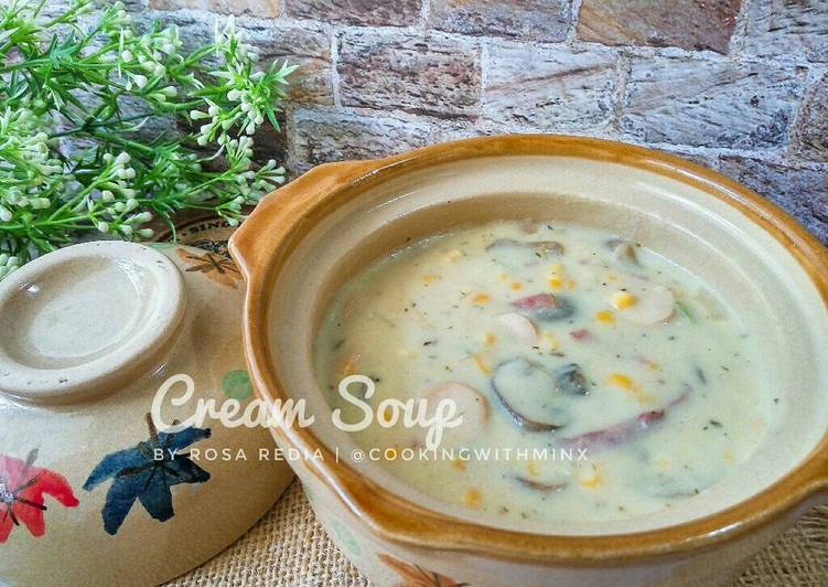 Recipe: Perfect Corn &amp; Mushroom Cream Soup ala Rosa