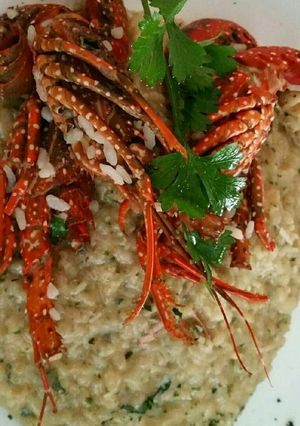 Una foto de Risotto a la parmesana.