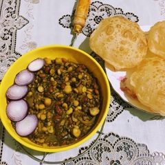 Puri with Mixed Dal Tadka A picture of Puri with Mixed Dal Tadka.