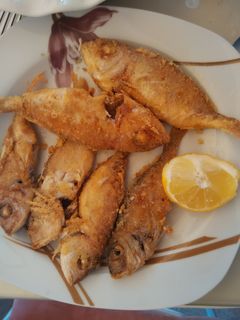 A picture of Red Mullet with Cornmeal.