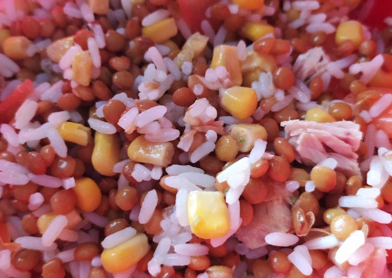 Ensalada de lentejas con arroz🍚