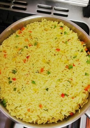 A picture of My version of fried savoury rice.