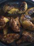 Alitas y perniles a la bbq