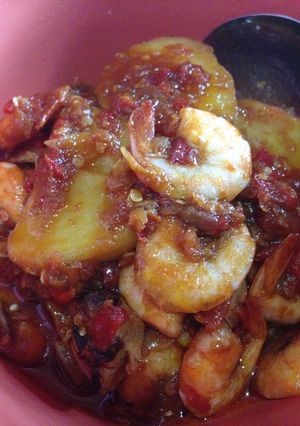 Foto resep Balado udang kentang