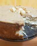 Tarta de requesón, nueces y dulce de leche