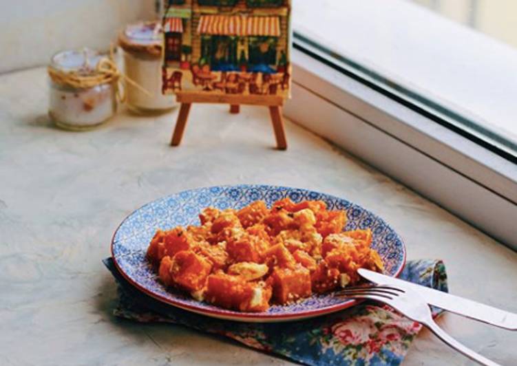 Roasted pumpkin with feta cheese Roasted pumpkin with feta cheese