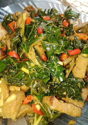 Foto resep Oseng daun pepaya dan tempe gembus