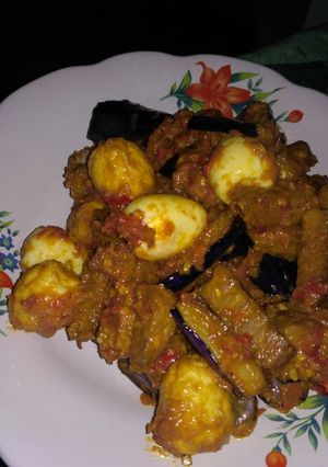 Foto resep Balado terong,tempe telur puyuh