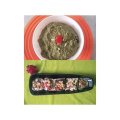 Basil Pesto and Bruschetta A picture of Basil Pesto and Bruschetta.