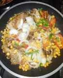 Pollo con maíz dulce