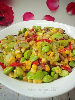 Foto resep Tumis ikan asin peda jagung manis pete super pedas 😤