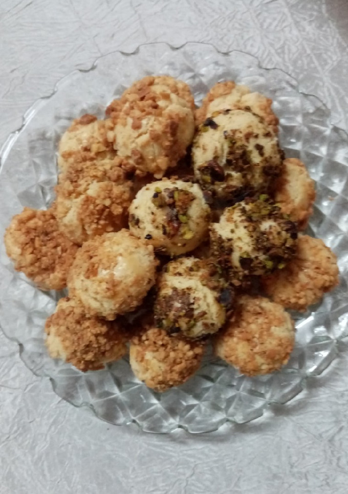 عکسی از دستور شیرینی اسکار بادام زمینی و پسته ای
