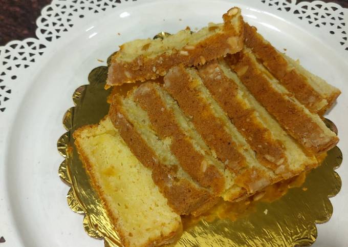 healthy orange suji tea cake recipe main photo