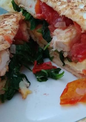 Foto resep Chicken Egg Spinach Sandwich
