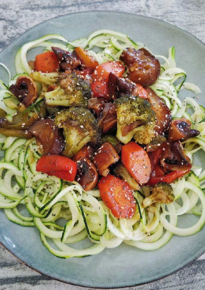 Una foto de Wok de verduras al teriyaki