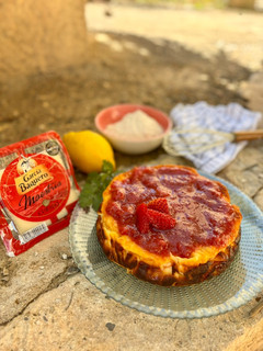 Una foto de Tarta de queso curado con yogur