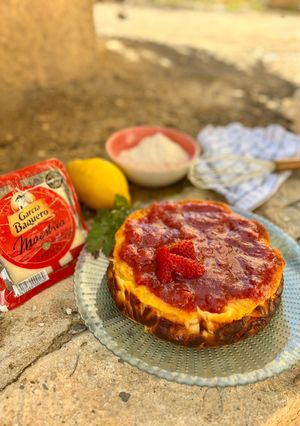 Una foto de Tarta de queso curado con yogur