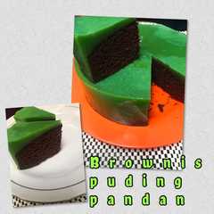 Brownis Puding pandan //Rasanya legit banget রেসিপির প্রধান ছবি