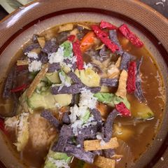A picture of Ford Fry Chicken Tortilla Soup.
