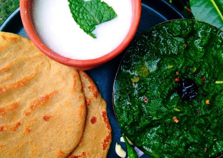 Easy Way to Cook Perfect Sarson Ka Saag, Makai Ki Roti Or Namkeen Lassi