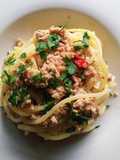 Spaghetti con uova fresche di pesce Ala lunga
